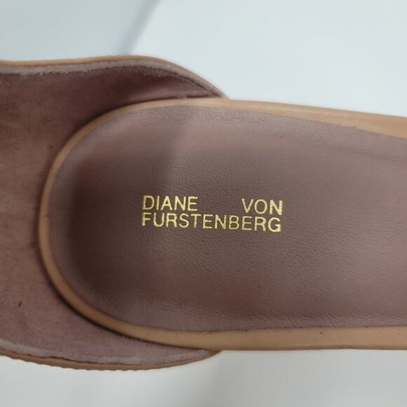 Diane Von Furstenberg Block Heel Open Toe Buckle Ankle Heel Sandal Shoes Size 11 - Picture 5 of 6